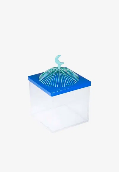 Stitch Small Acrylic Dome Box In Royal Blue