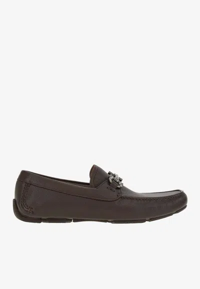 Ferragamo Men's Parigi New Arizona Leather Drivers - Regular In Brown