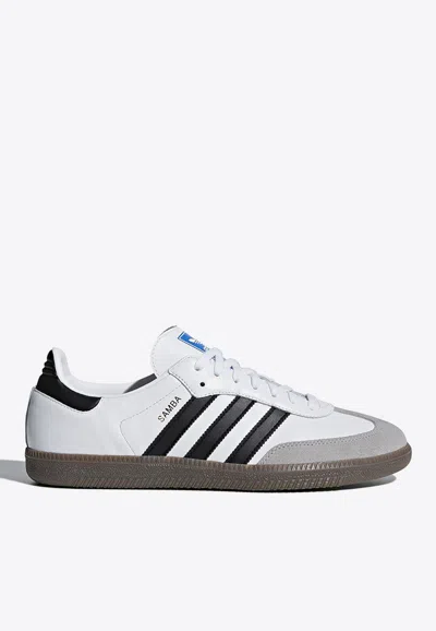 Adidas Originals Low-top Sneakers With Contrast Stripes And Suede Accents In White