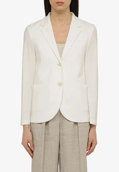 Harris Wharf London Woman Blazer Ivory Size 10 Cotton In White
