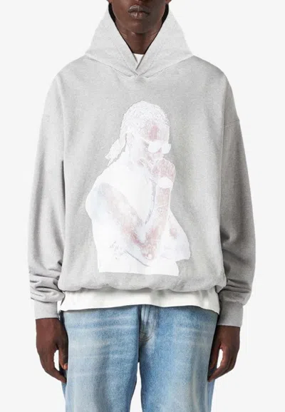 1989 Studio Slime Graphic Print Hoodie In Gray