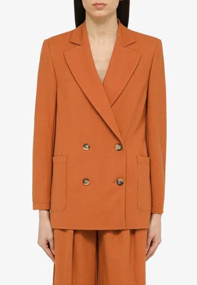 Harris Wharf London Women Oversized D.b. Blazer With S.p. Rayon In Orange