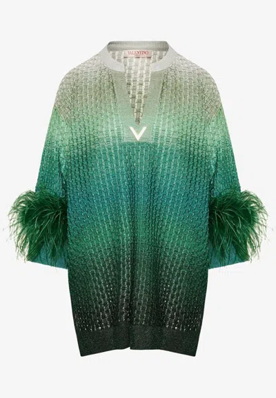 Valentino V Gold Gradient-effect Minidress In Multicolor