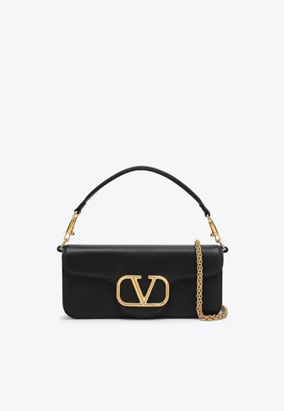 Valentino Garavani Garavani Locò Calfskin Shoulder Bag Woman Black Uni In Black
