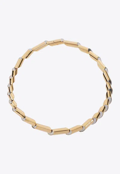 Lanvin Cylindrical Design Necklace Fine Chain In Metallic
