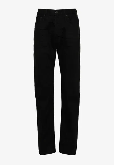 Tom Ford Straight Leg Denim Jeans With Belt Loops In Black