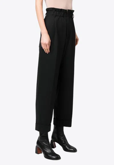 P.a.r.o.s.h Paperbag-waist Pants In Black