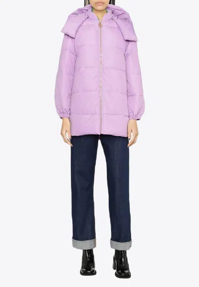 Patou Convertible Hooded Quilted Recycled-shell Parka In Lilac
