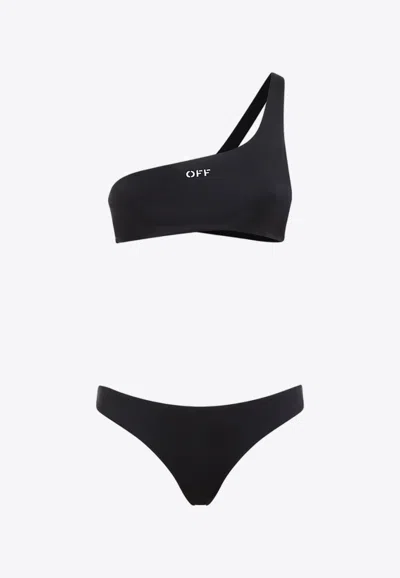 OFF-WHITE LOGO ONE-SHOULDER BIKINI 