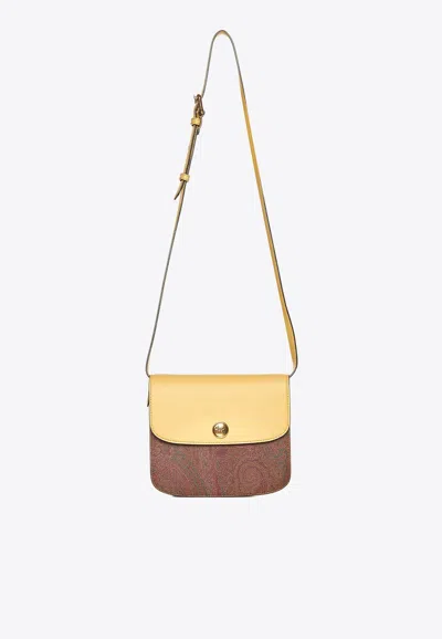 Etro Small Essential Crossbody Bag In Yellow