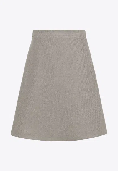 Ami Alexandre Mattiussi Ami Paris Knitted Midi Skirt In Grey