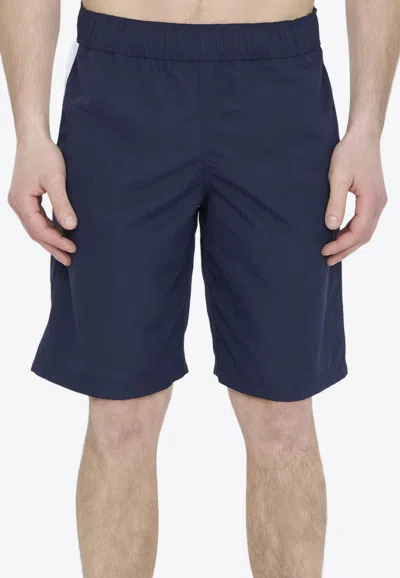 Palm Angels Logo Swimshorts Featuring Pockets In Blue