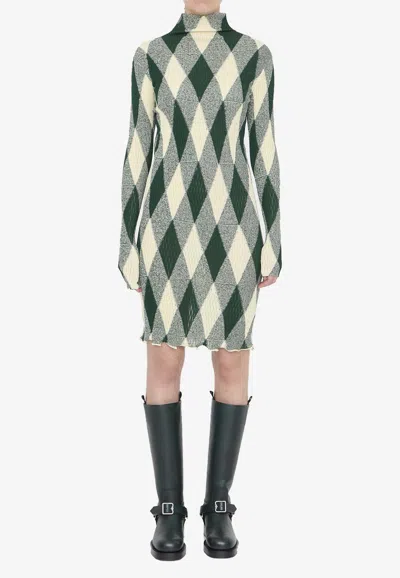 Burberry Cotton-silk Blend Dress In Green