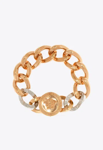 Versace Medusa Chain-link Bracelet In Gold