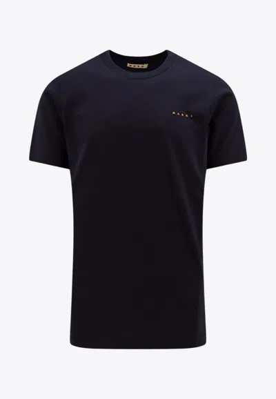 Marni Man T-shirt Midnight Blue Size 36 Cotton In Black