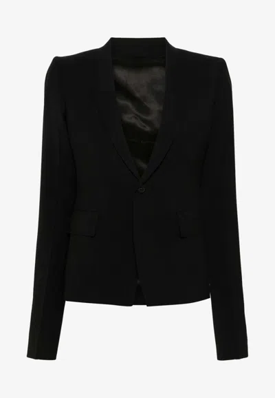 Rick Owens Wool Single-breasted Blazer In Black