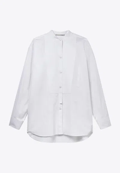 Stella Mccartney Long-sleeved Plastron Shirt In White