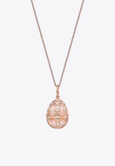 Fabergé Heritage Egg Pendant Necklace In 18-karat Rose Gold In Rose Gold