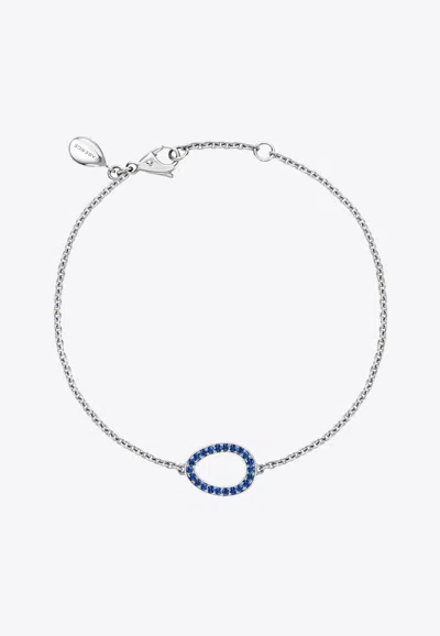 Fabergé Sasha Sapphire Egg Bracelet In 18-karat White Gold In Silver
