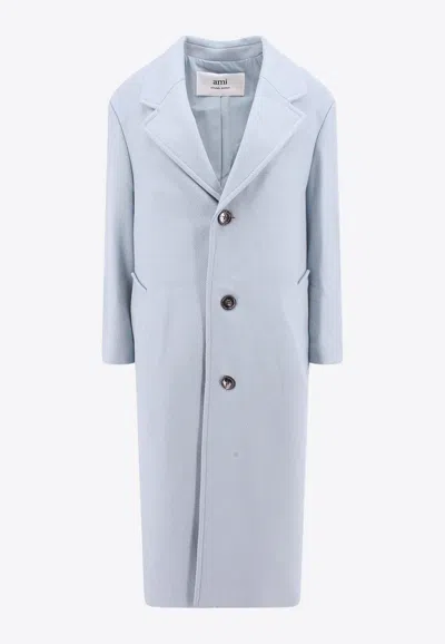 Ami Alexandre Mattiussi Ami Paris Single-breasted Coat In Blue