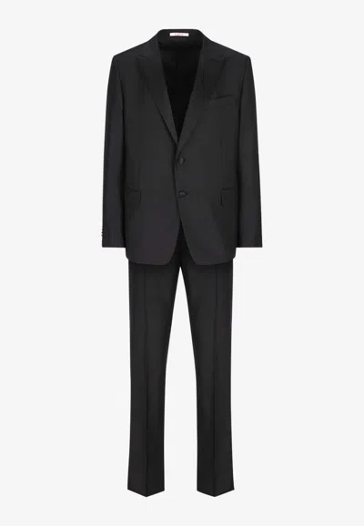 Valentino Single-breasted Suit In Wool In Black