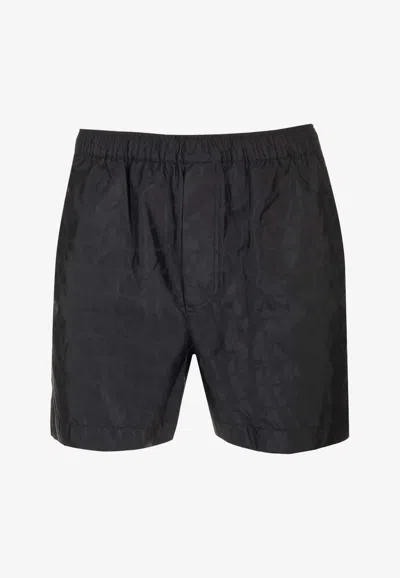 Valentino Nylon Swimsuit With Toile Iconographe Print In Black