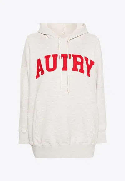 Autry Oversized Sweatshirt With Hood In Gray
