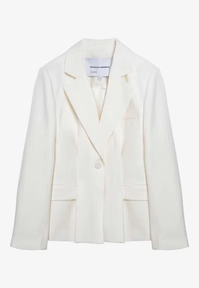 Margaux Lonnberg Margaux Lönnberg White Ryder Single Breasted Jacket In Wool Blend In White