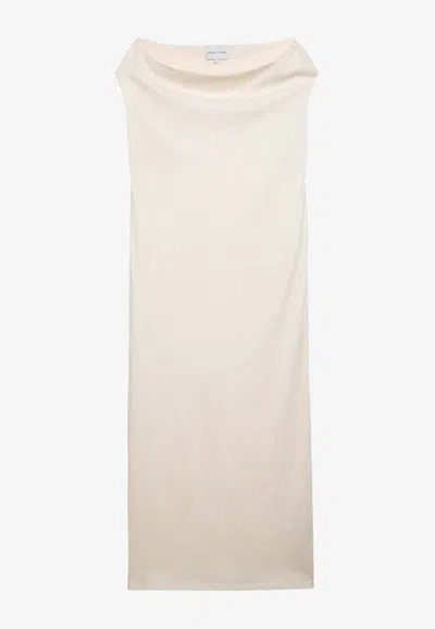 Loulou Studio Martial Midi Dress In Ivory Cotton In Ivory