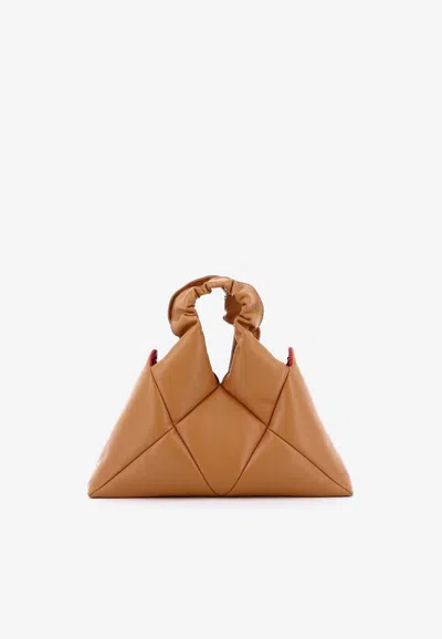 Reco Didi Quilted Nappa Top Handle Bag In Brown