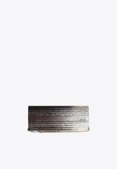 Jimmy Choo Sweetie Metallic-finish Clutch Bag In Black