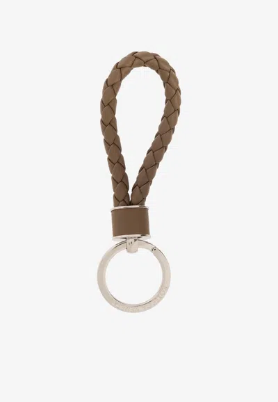 Bottega Veneta Intrecciato Leather Key-ring In Argil