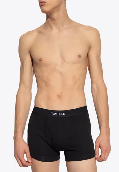Tom Ford Cotton Blend Boxer Briefs In Black
