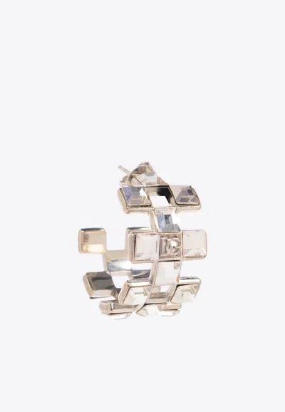 Dolce & Gabbana Crystal-embellished Single Earring In Silver