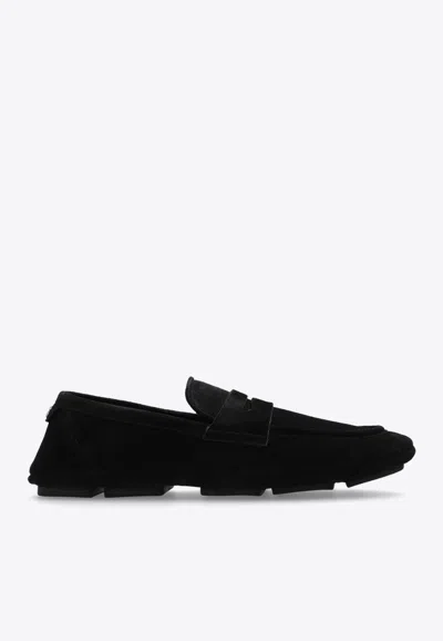 Dolce & Gabbana Dolce&gabbana Black Suede Loafer In Black