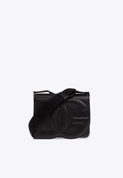 Dolce & Gabbana Medium Dg Logo Messenger Bag In Black