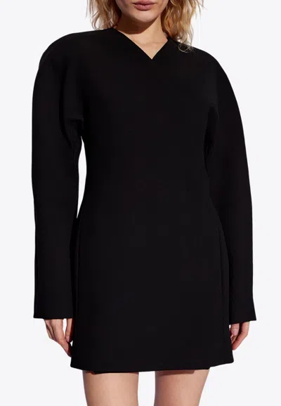 Jacquemus Ovalo Mini Wrap Dress In Black