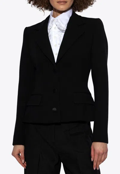 Dolce & Gabbana Single-breasted Wool Blend Blazer In Black