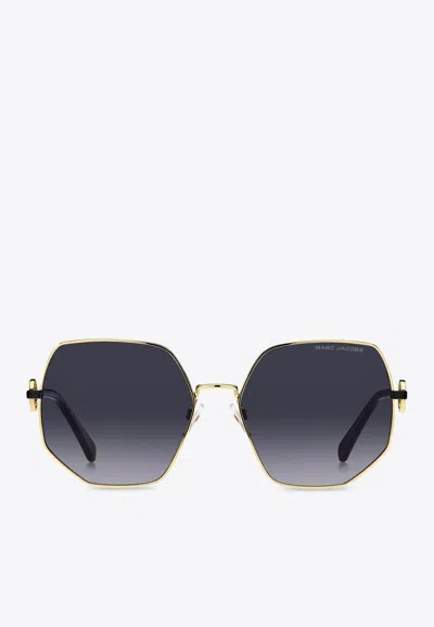 Marc Jacobs The J Marc Monogram Geometric Sunglasses In Gray