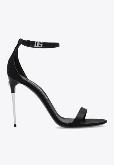 Dolce & Gabbana Keira 105mm Leather Sandals In Black