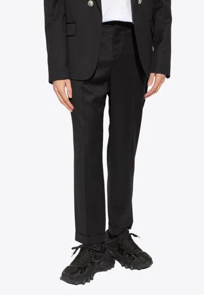 Balmain Straight-leg Tailored Pants In Black