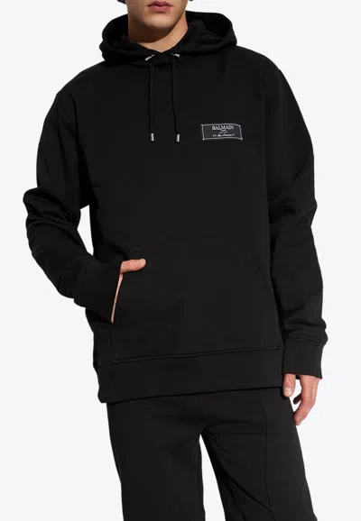 Balmain Man Sweatshirt Black Size M Cotton In Black