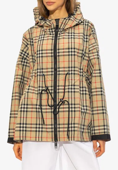 Burberry Check Lightweight Jacket In Beige