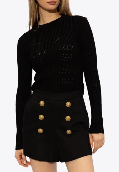 Balmain High-rise Shorts In Black
