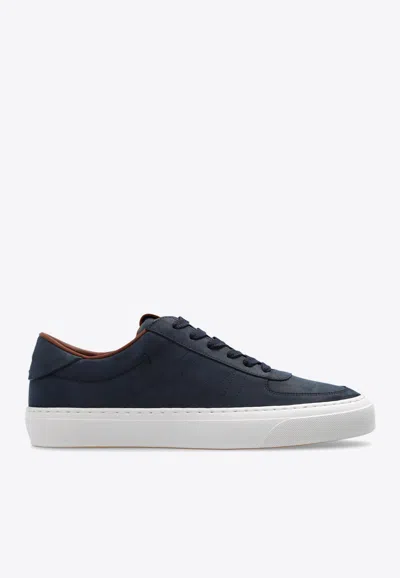 Moncler Monclub Low-top Suede Sneakers In Navy