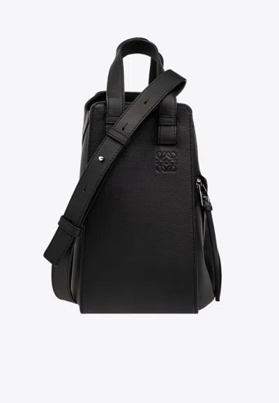 Loewe Small Hammock Leather Crossbody Bag In Black