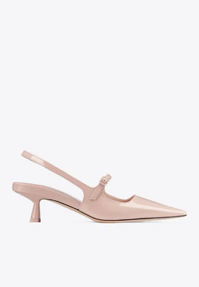 Jimmy Choo Didi 45 Pointed Pumps In Patent Leather In Pink
