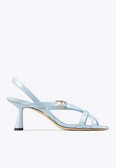 Jimmy Choo Jess 65mm Leather Sandals In Blue