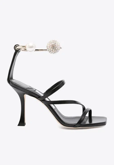 Jimmy Choo Ottilia 90 Crystal-embellished Sandals In Nappa Leather In Black