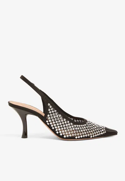 Malone Souliers Vesper 70mm Slingback Pumps In Black